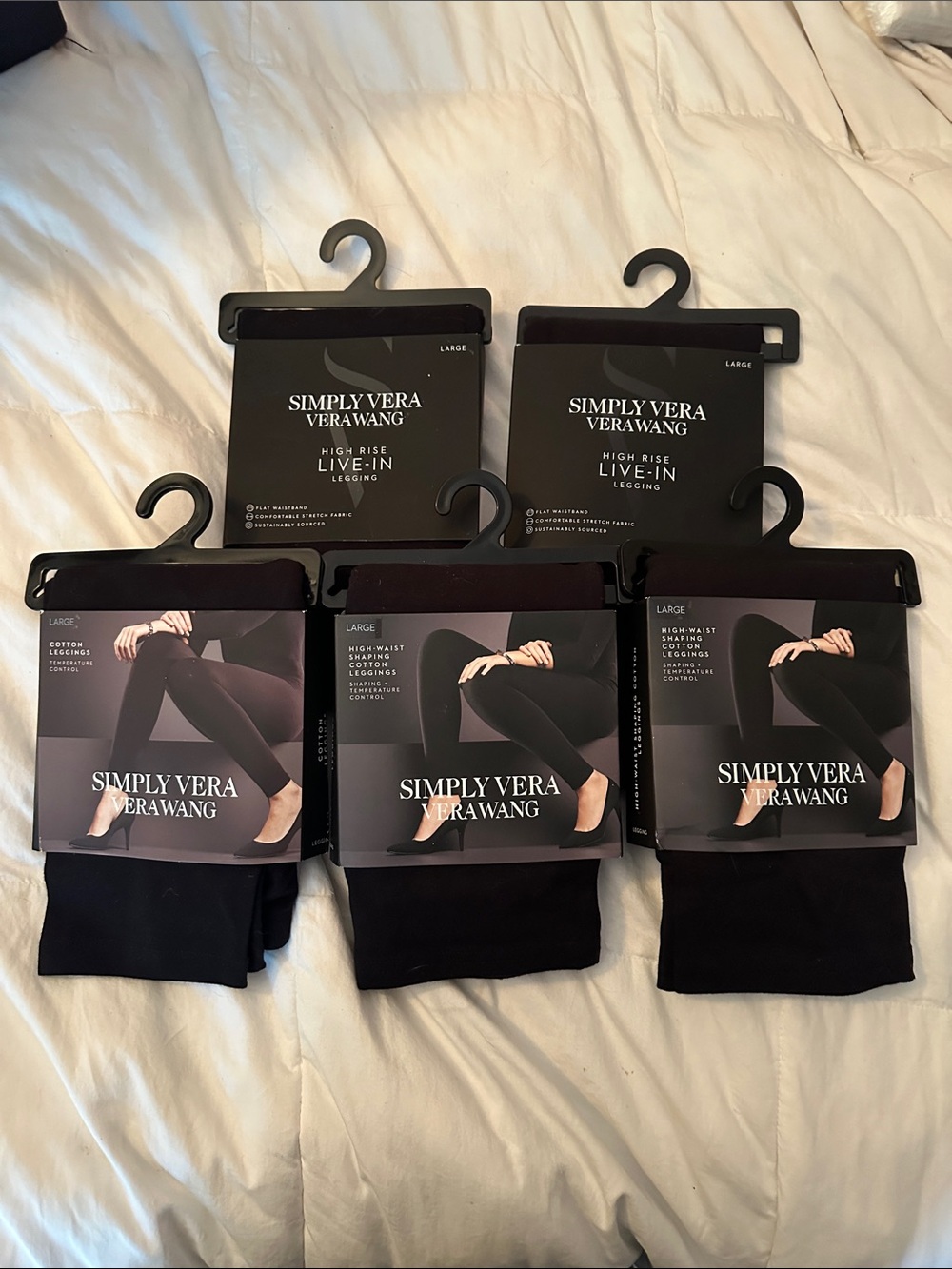 Simply Vera Vera Wang 
Leggings five pair size large brand new